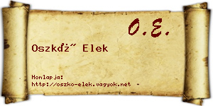 Oszkó Elek névjegykártya